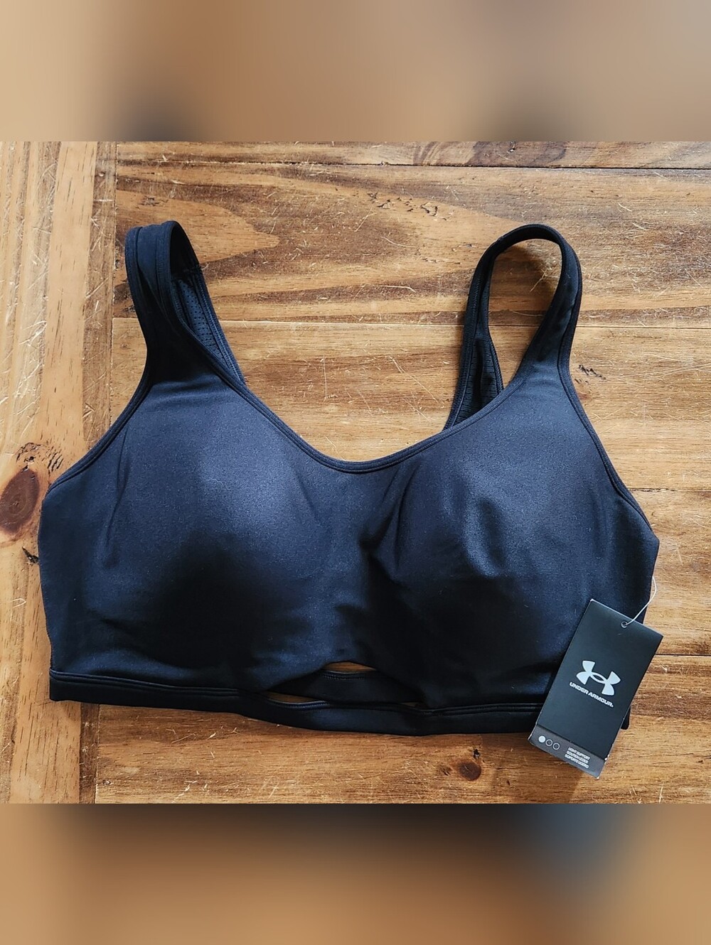 NWT Under Armour Infinity Low Mesh Fitted Bra Black  XL(D-DD) Light Support